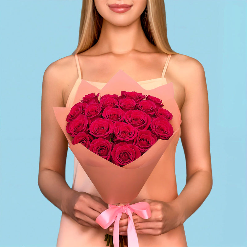 20 Hot Pink Roses from Kenya #1