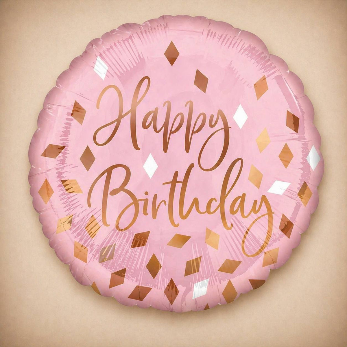 18" Blush Happy Birthday Foil Balloon
