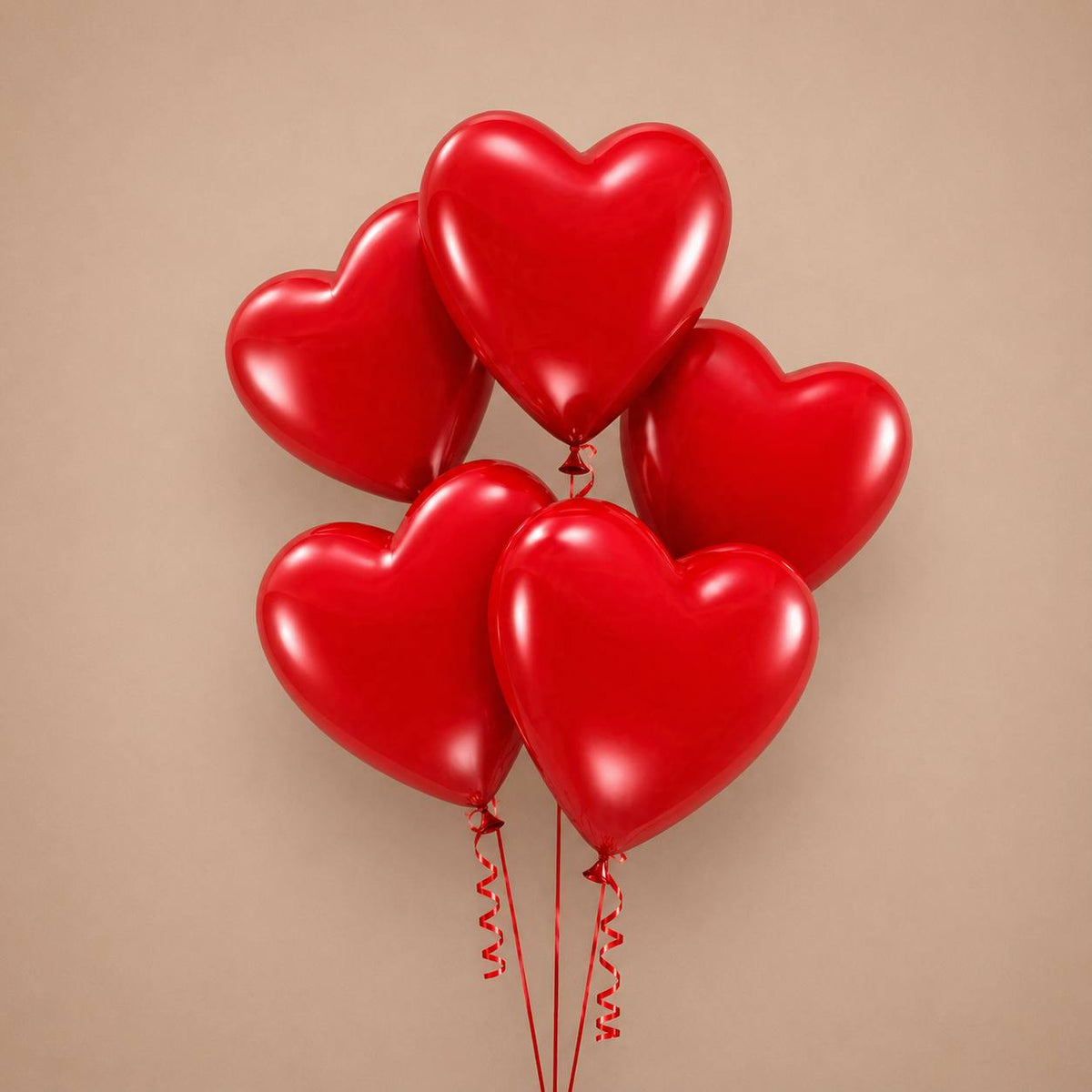 11" 5 Heart Shaped Balloons