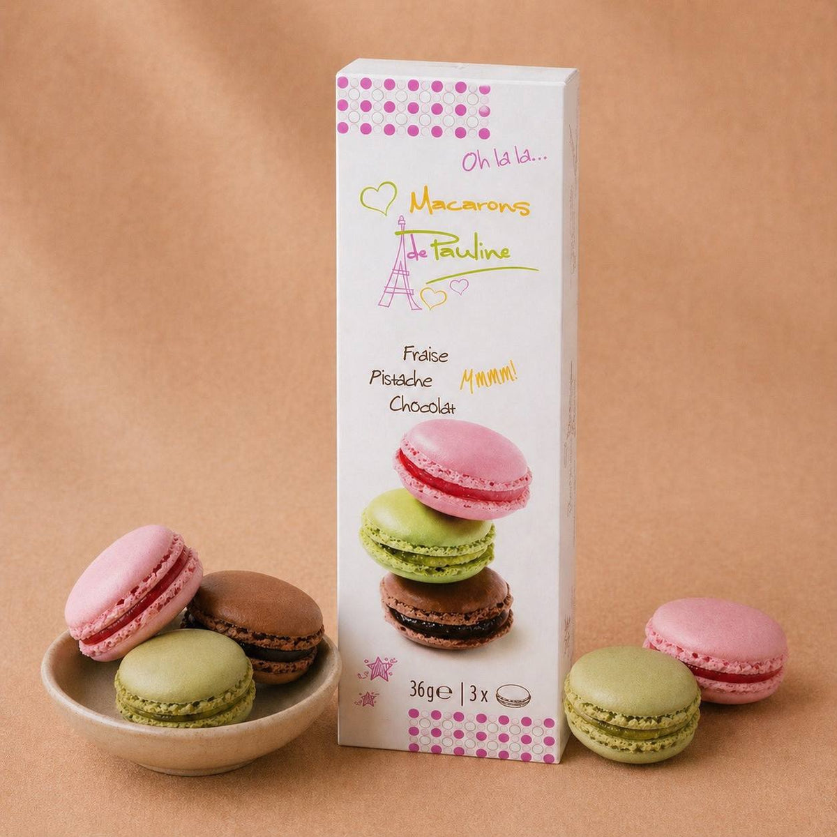 Assortment of 3 Macarons In Stick