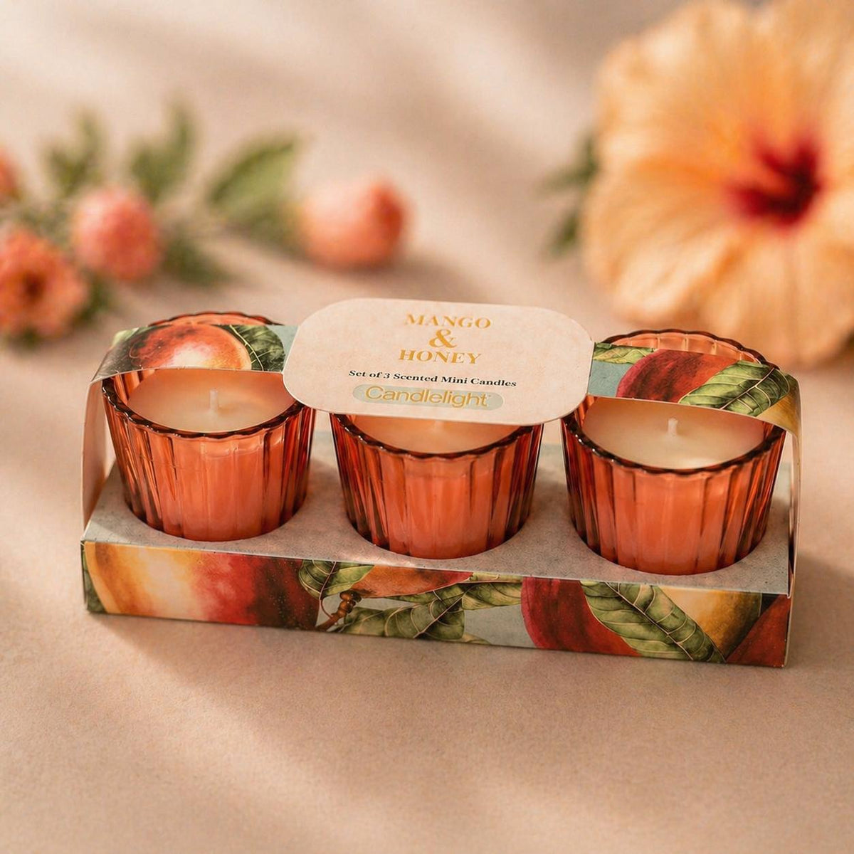 Set Of Three Votives - Mango & Honey