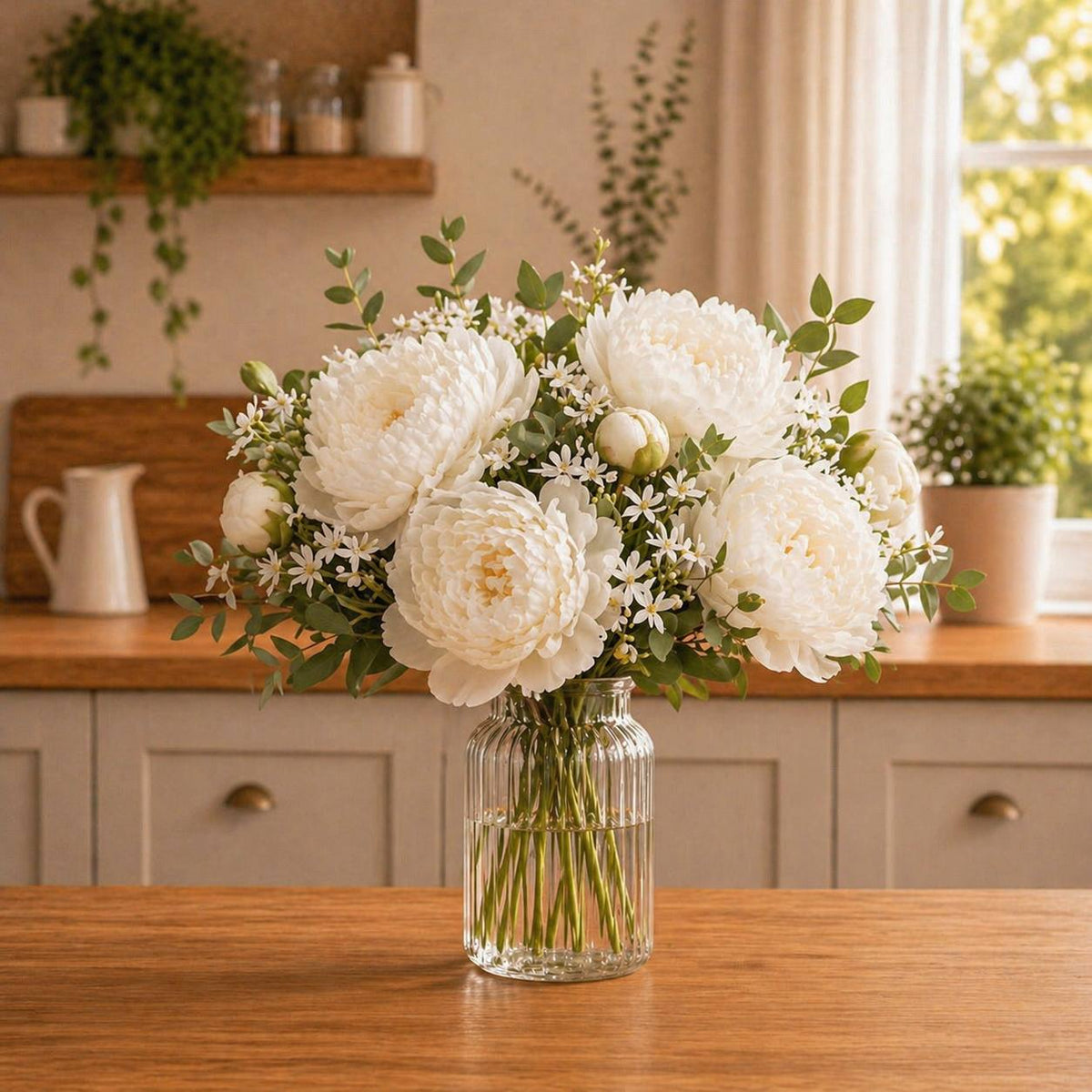 High Neck Ribbed Cylinder Vase 18.5cm