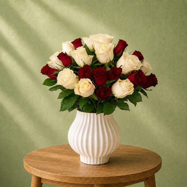 20 Roses Red & White