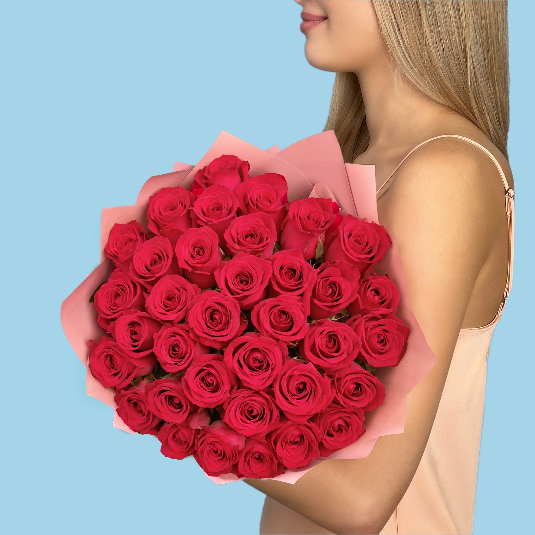 Bouquet of 30 Hot Pink roses #6