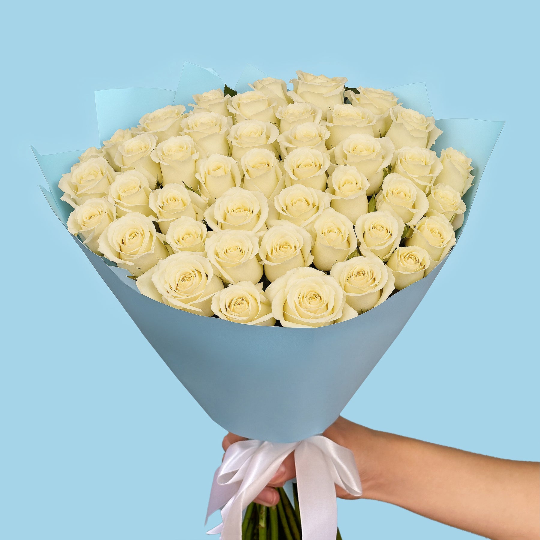 50 White Roses from Kenya #3