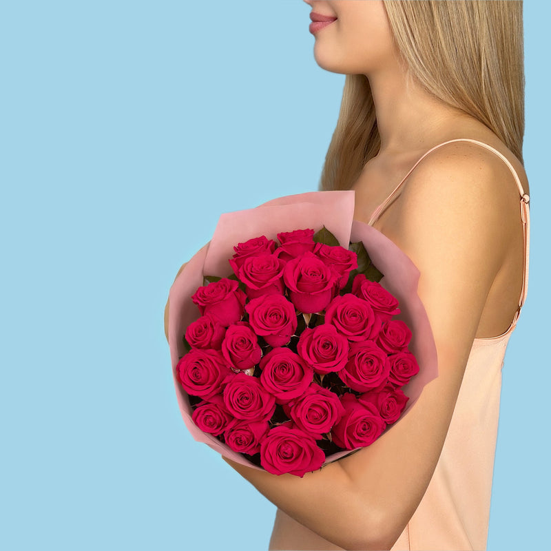 Bouquet of 20 Hot Pink roses #3
