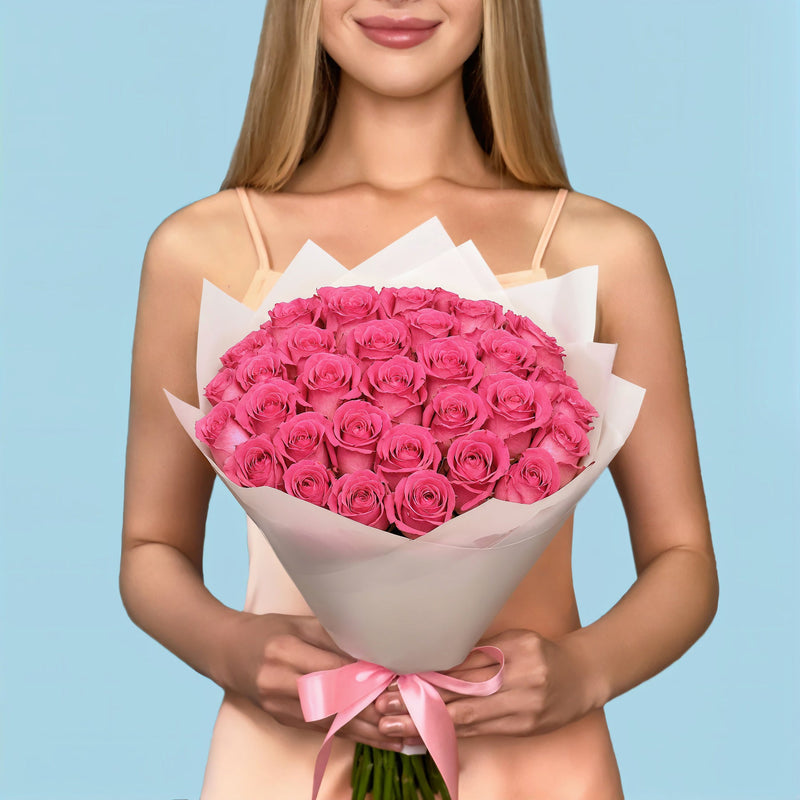 Bouquet of 30 Pink roses #1