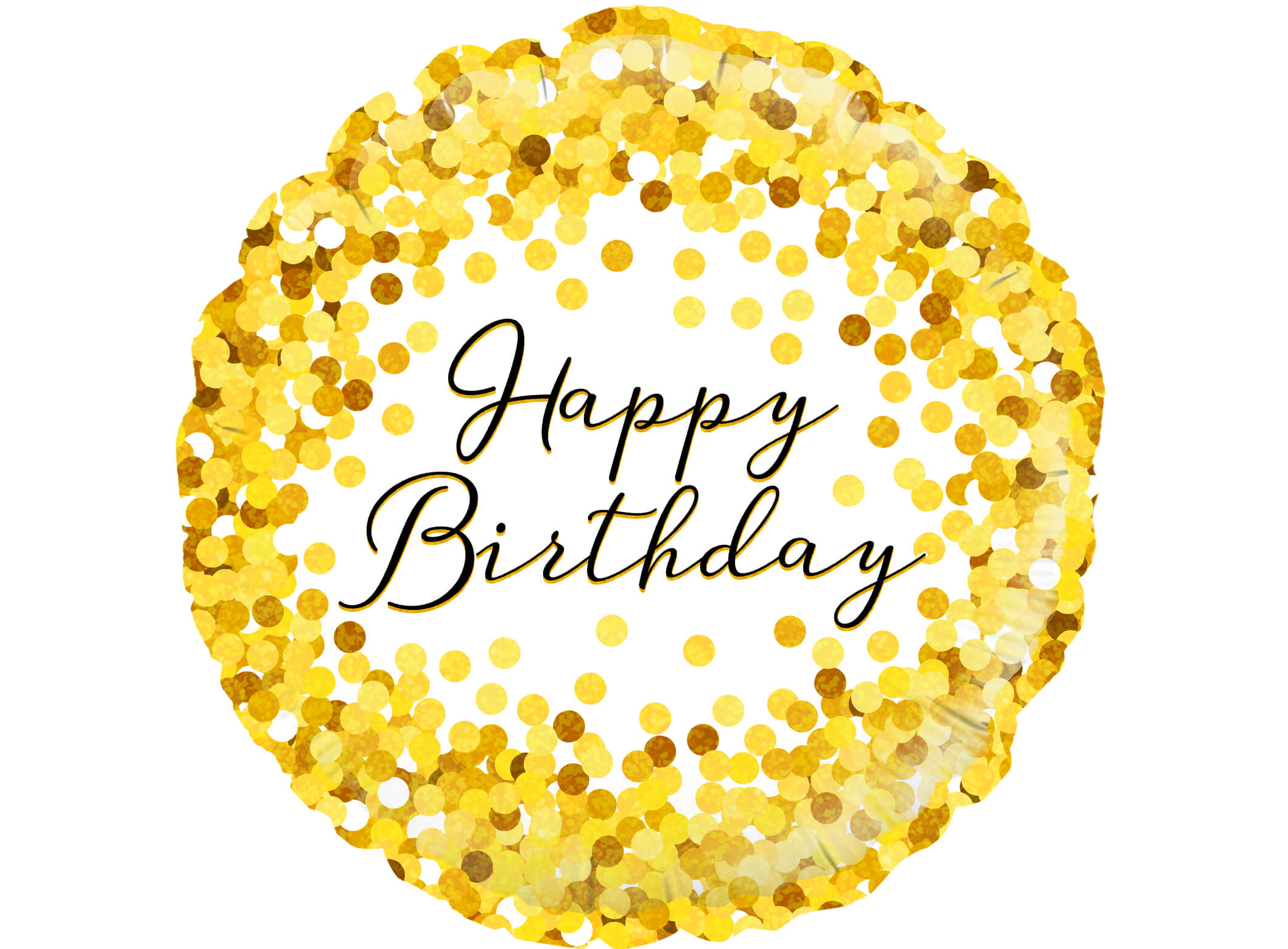 18" Happy Birthday Gold Sparkle Foil Balloon #1