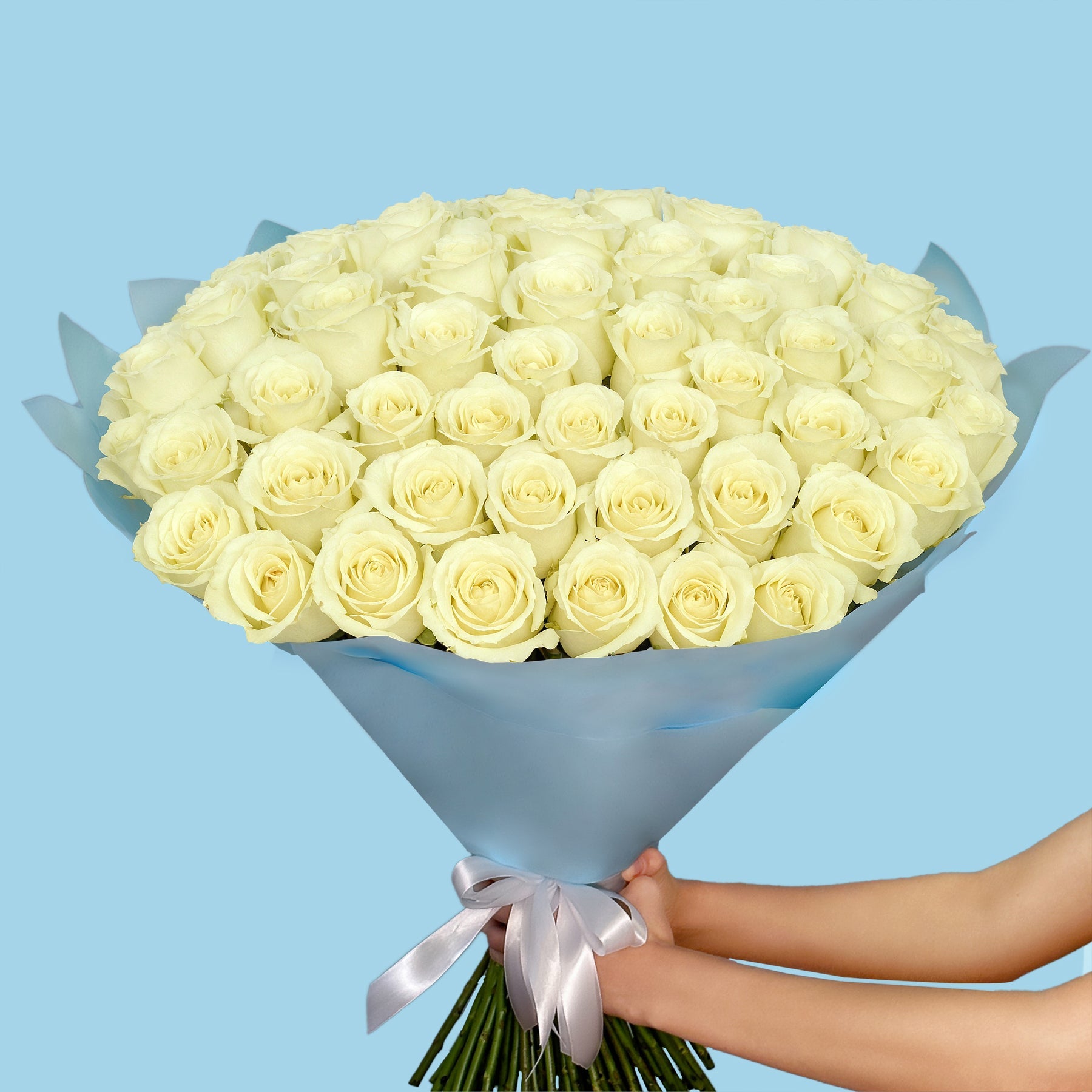 100 Premium White Roses #3