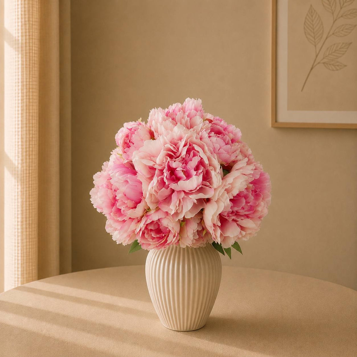 Artificial bouquet of 10 peonies 44cm