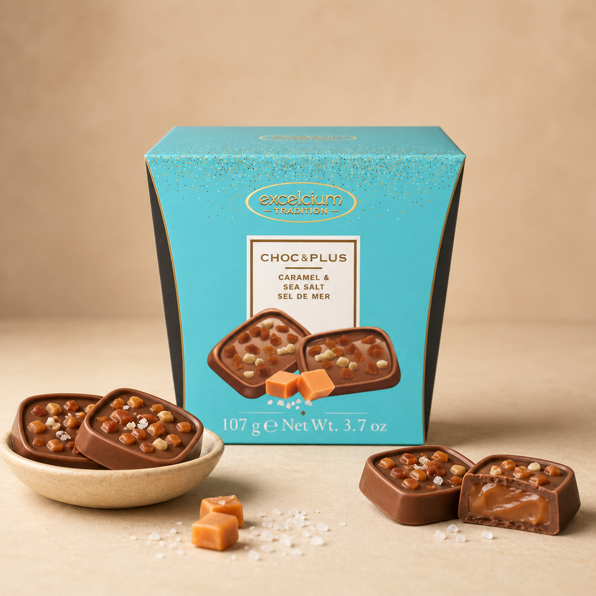 Excelcium Chocolate with caramel&sea salt 107gr