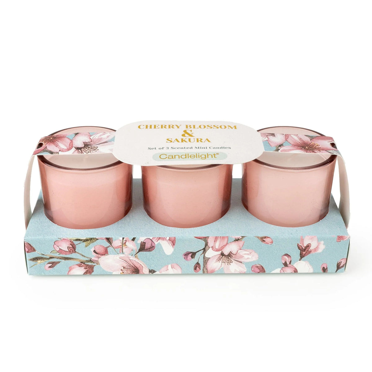 Set of 3 Votive Candles - Cherry Blossom & Sakura