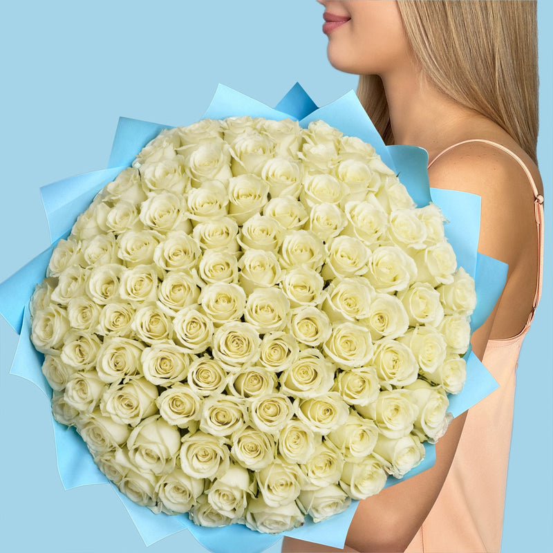 100 Premium White Roses #2