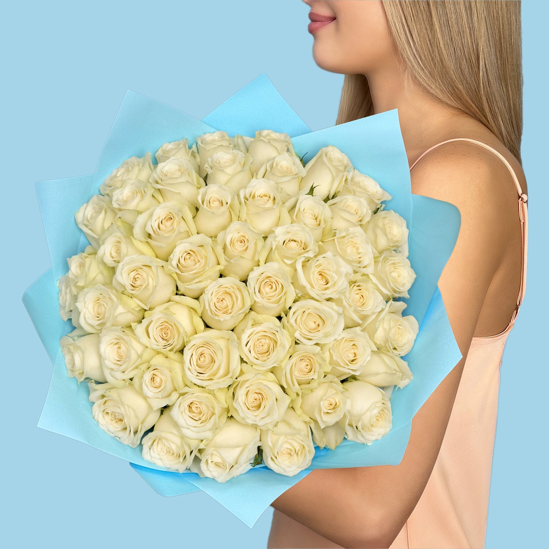 50 Premium White Roses #3