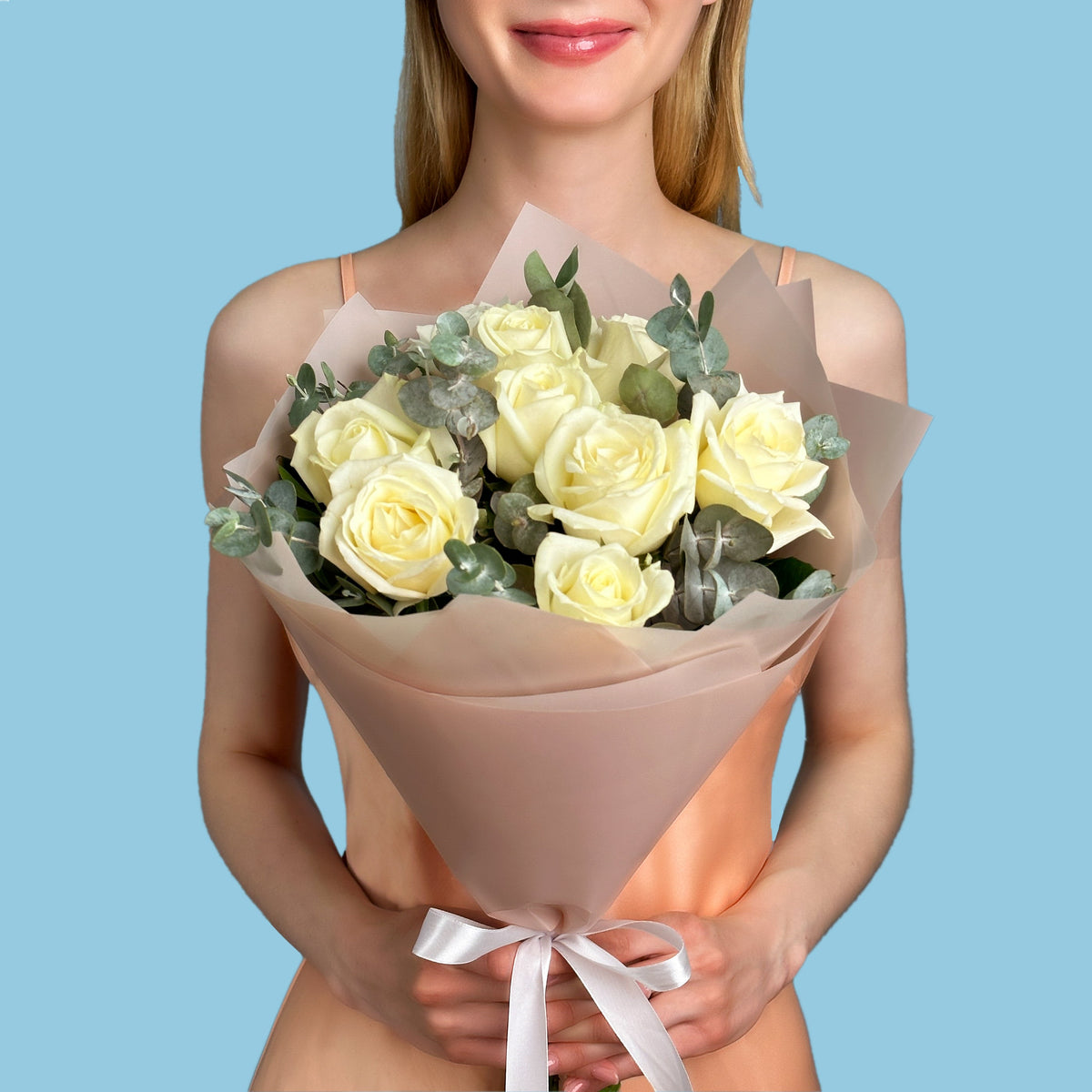 White Roses With Eucaliptus #1