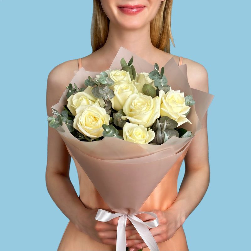 White Roses With Eucaliptus #1