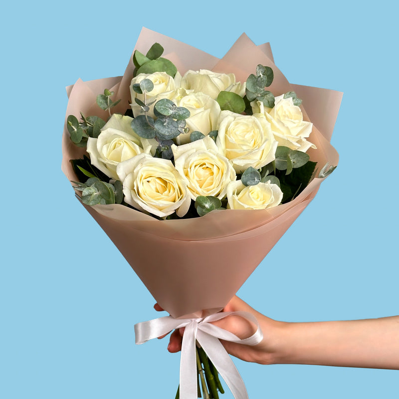 White Roses With Eucaliptus #2