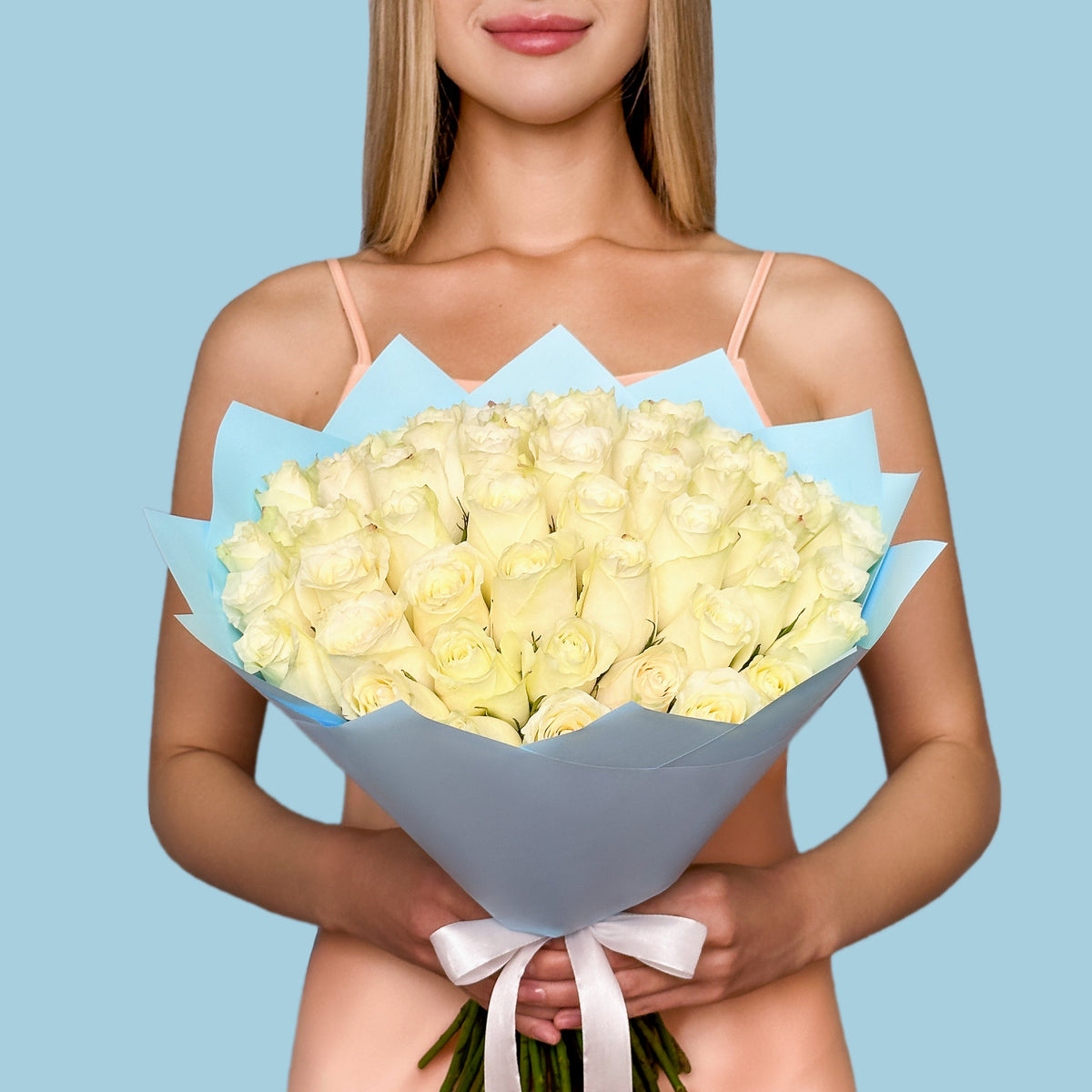 Bouquet of 50 White roses #1