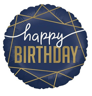 18" Happy Birthday Blue Foil Balloon #1