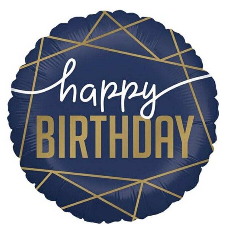 18" Happy Birthday Blue Foil Balloon #1