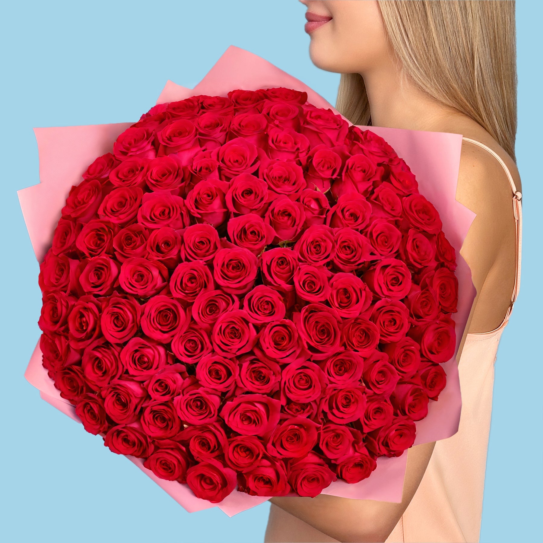 100 Premium Hot Pink Roses #2