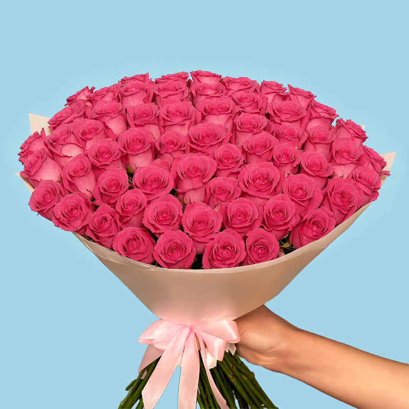 Bouquet of 100 Pink roses #3