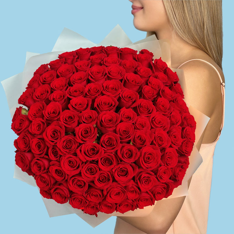Bouquet of 100 Red roses #6