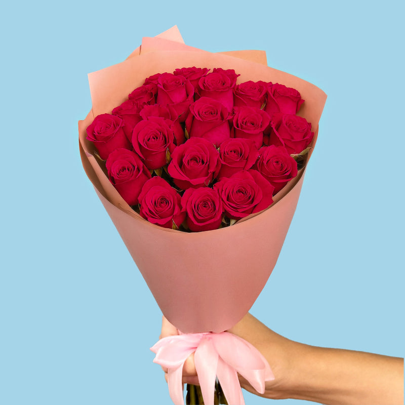 Bouquet of 20 Hot Pink roses #2