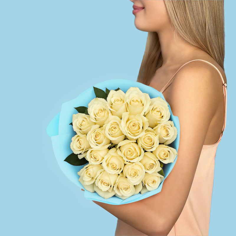 20 White Roses from Kenya #2