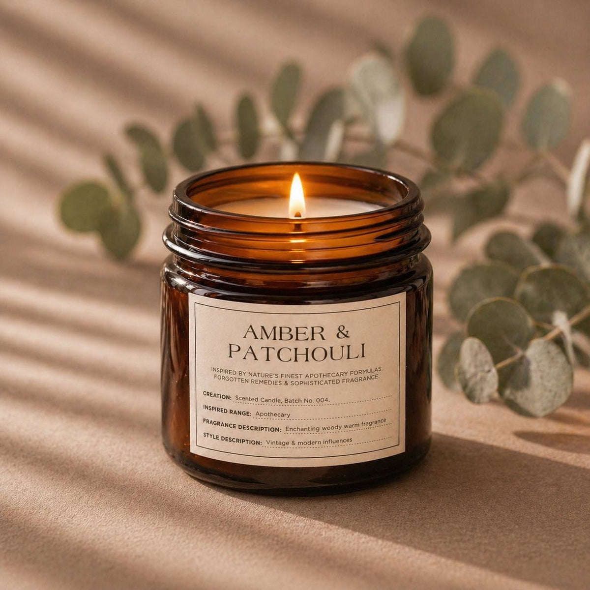 Small Glass Jar with Metal Lid Amber & Patchouli